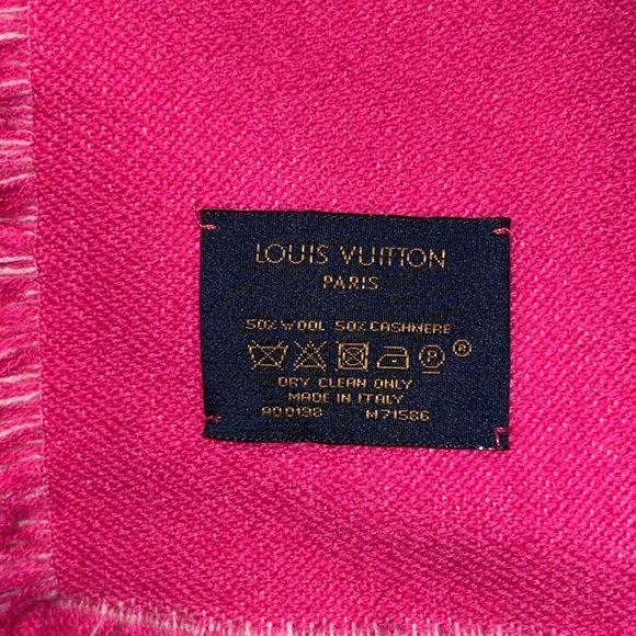 Louis Vuitton Wool Cashmere Echarpes Team Scarf Pink - Picture 12 of 13